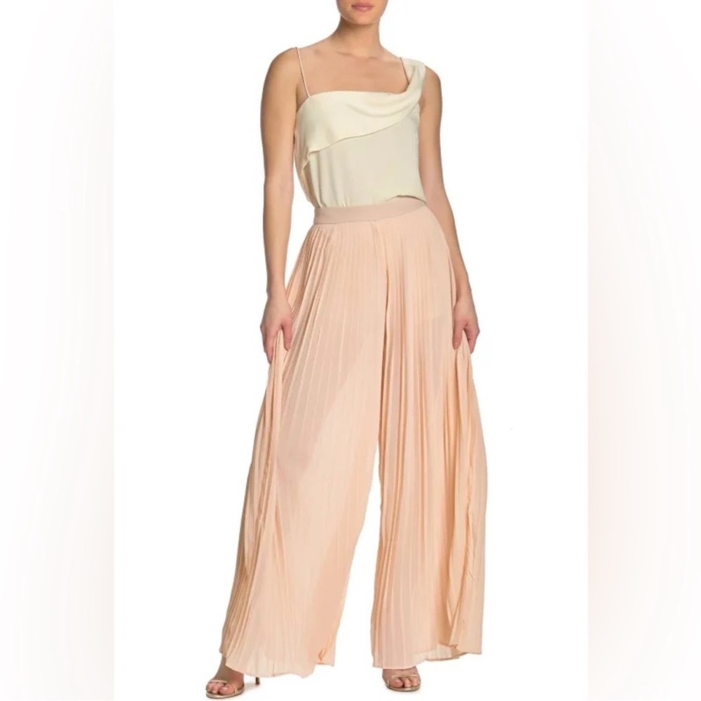 Endless Rose Blush and Cream Wide Leg Pants